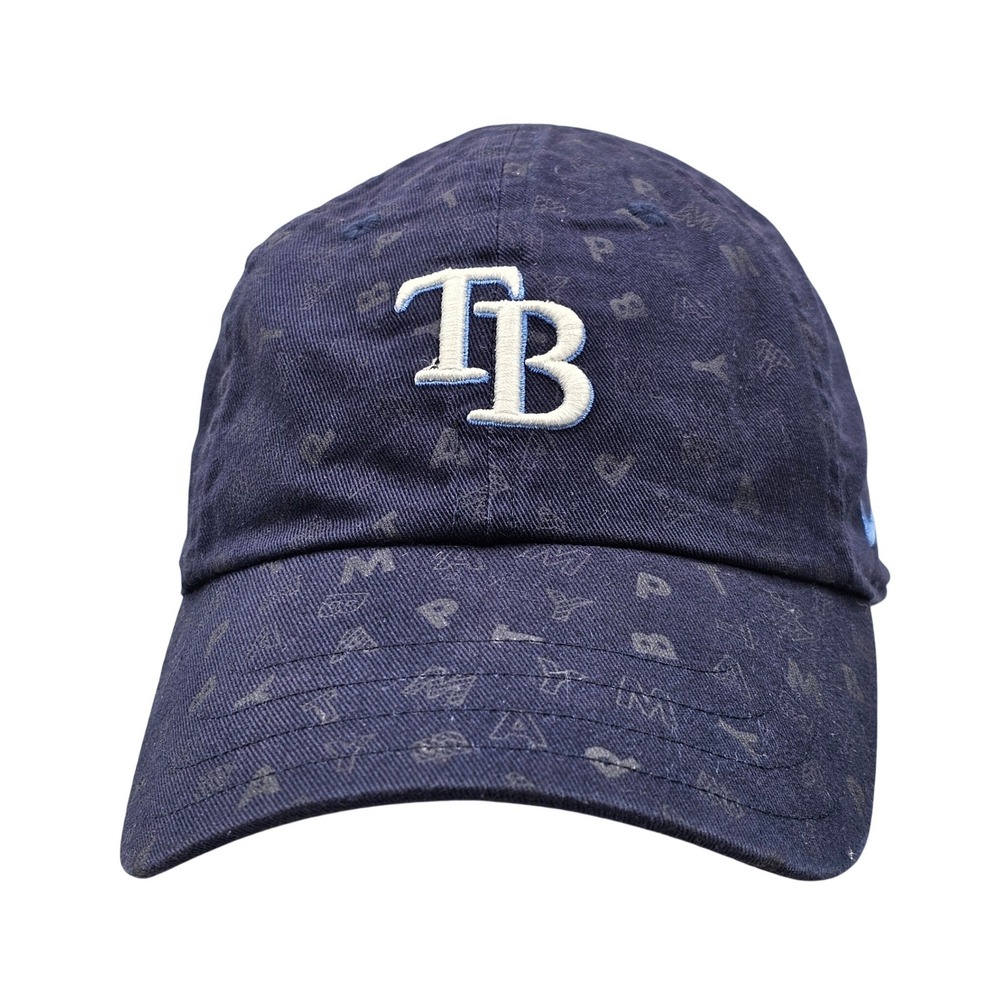 Vintage Nike Team Tampa Bay Rays Hat Youth Navy Blue Monogram Strapback Cap TB